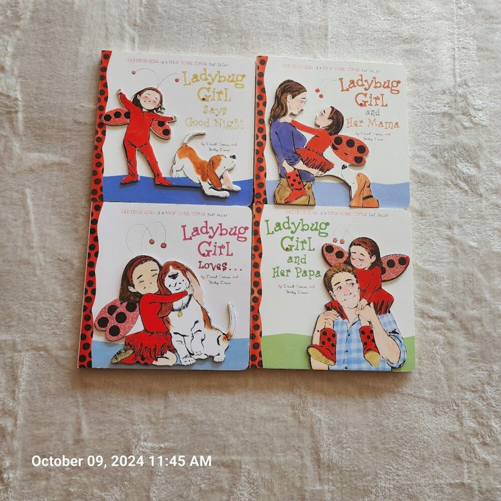 Ladybug Girl and Her Papa, Her Mama, Says Goodnight, Loves. 4 in Lot Board Books